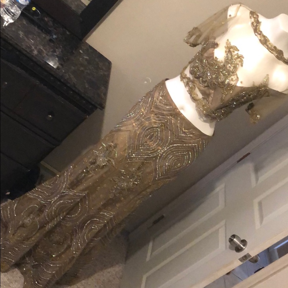 3 piece henna gown top, skirt and shawl